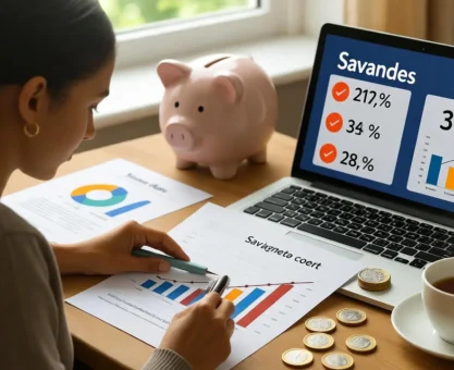 UK saver comparing ISA and high-interest savings account to make money work harder