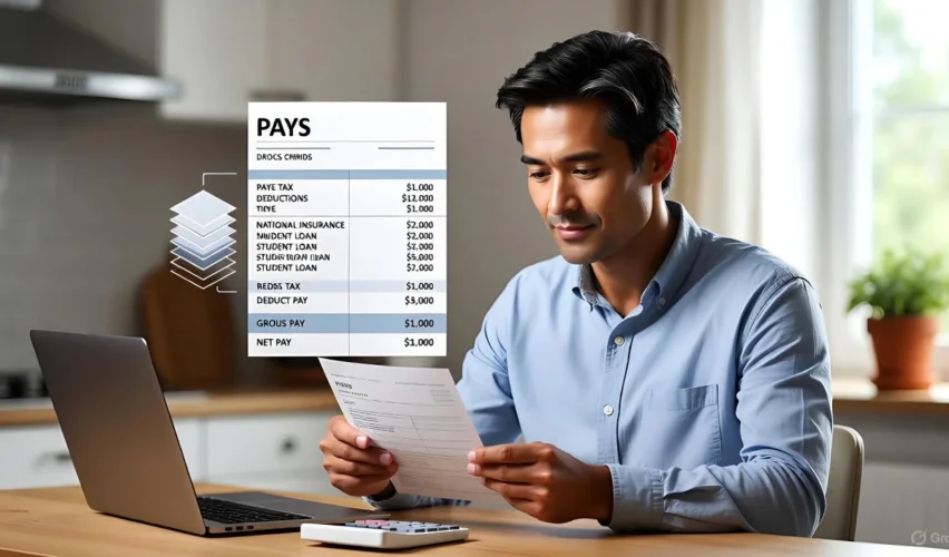 Monthly/weekly take-home pay UK PAYE NI student loan breakdown example