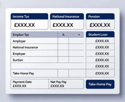 Tax Breakdown UK Tool showing UK income tax and National Insurance deductions
