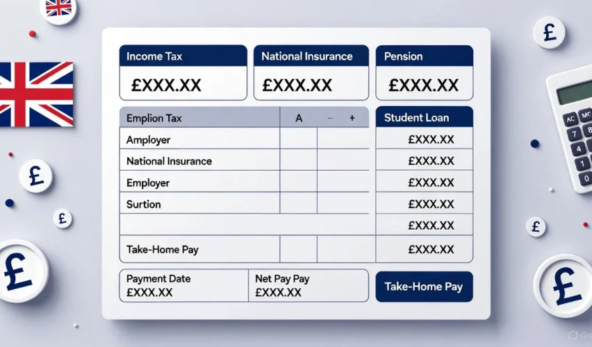 Tax Breakdown UK Tool showing UK income tax and National Insurance deductions