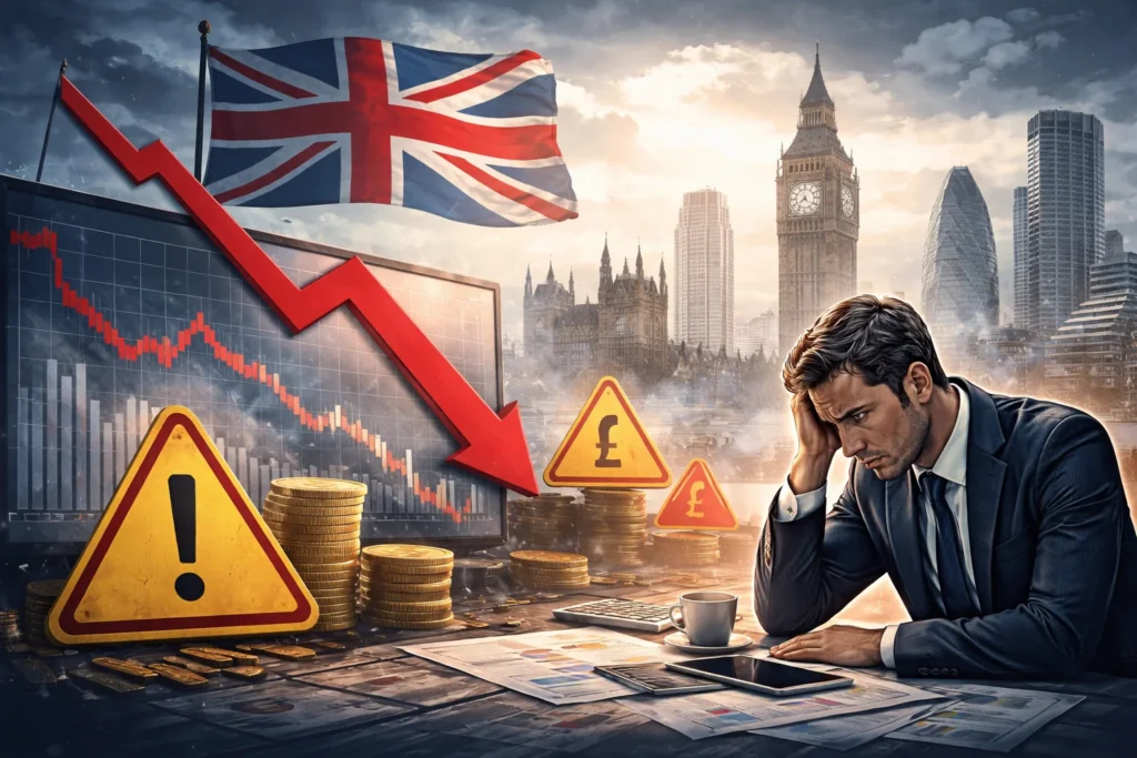 UK Business Confidence Hits Three-Year Low showing warning signs for the UK economy