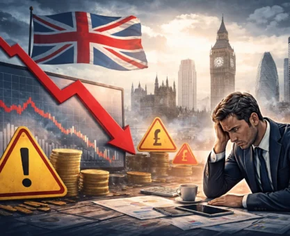 UK Business Confidence Hits Three-Year Low showing warning signs for the UK economy